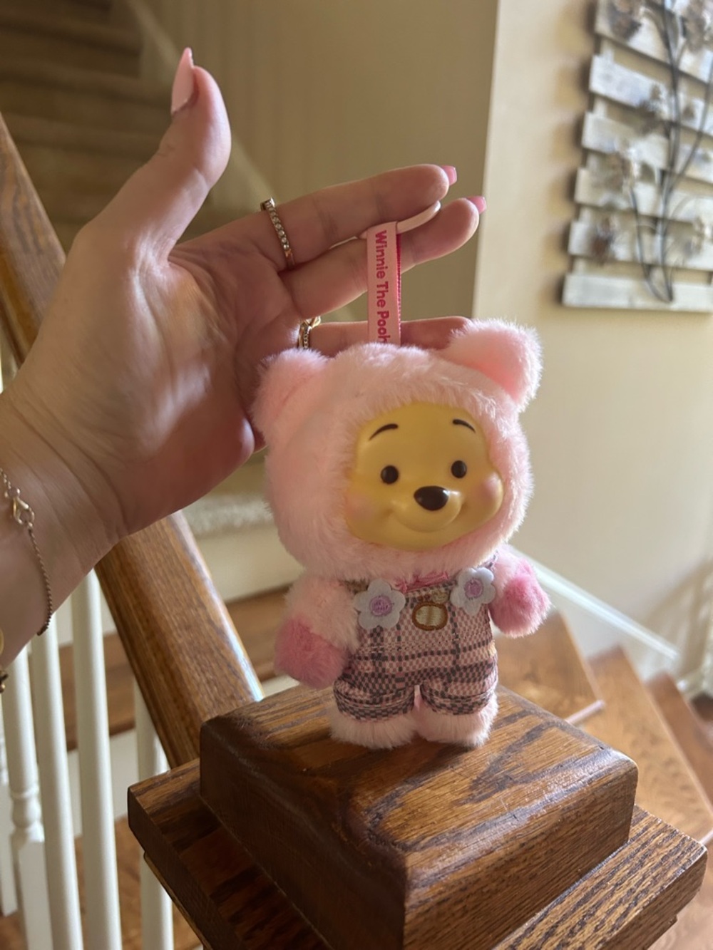Disney Pink Winnie the Pooh Plush Keychain